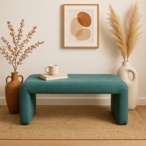 Σκαμπό Gagga Inart βελούδο σε πράσινη απόχρωση 110x40x45εκ-353-000011