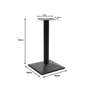 Βάση τραπεζιού Ova pakoworld μεταλλική σε μαύρη απόχρωση 40x40x72εκ-355-000006