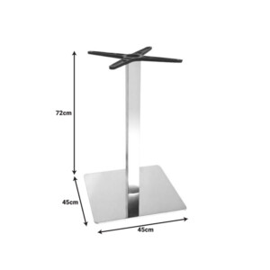 Βάση τραπεζιού Galax pakoworld αλουμινίου σε ασημί απόχρωση 45x45x72εκ-355-000009