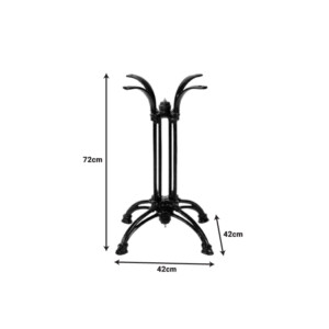 Βάση τραπεζιού Astu pakoworld μεταλλική σε μαύρη απόχρωση 42x42x72εκ-355-000010