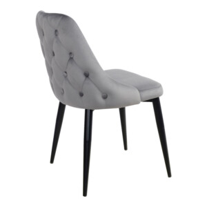 Καρέκλα Zedna pakoworld γκρι βελούδο με μαύρα μεταλλικά πόδια 51x58x84εκ-357-000012