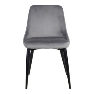 Καρέκλα Zedna pakoworld γκρι βελούδο με μαύρα μεταλλικά πόδια 51x58x84εκ-357-000012