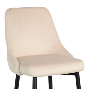 Σκαμπό μπαρ Zedna pakoworld μπεζ βελούδο με μαύρα μεταλλικά πόδια 52x57x111εκ-357-000015