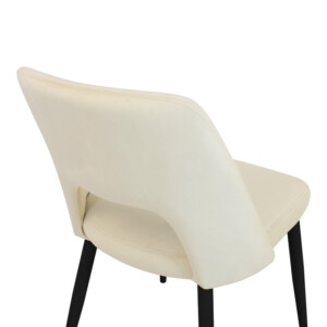 Καρέκλα Murde pakoworld μπεζ βελούδο και μεταλλικά πόδια σε μαύρη απόχρωση 48.5x61x89εκ-357-000019