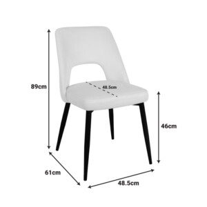 Καρέκλα Murde pakoworld μπεζ βελούδο και μεταλλικά πόδια σε μαύρη απόχρωση 48.5x61x89εκ-357-000019