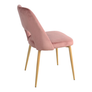 Καρέκλα Murde pakoworld σάπιο μήλο βελούδο και μεταλλικά πόδια σε φυσική απόχρωση 48.5x61x89εκ-357-000020