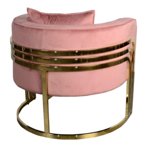 Πολυθρόνα Roblu pakoworld χρυσό μέταλλο και βελούδο σε απόχρωση σάπιο μήλο 72x77.4x70εκ-357-000021