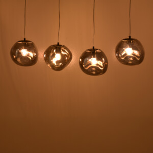 Φωτιστικό οροφής πολύφωτο Vidro pakoworld E27 σε ασημί απόχρωση 60x15x80εκ-358-000007