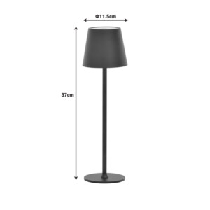 Επιτραπέζιο φωτιστικό αφής LED Brave Ι pakoworld επαναφορτιζόμενο σε μαύρη απόχρωση Φ11.5x37εκ-358-000009