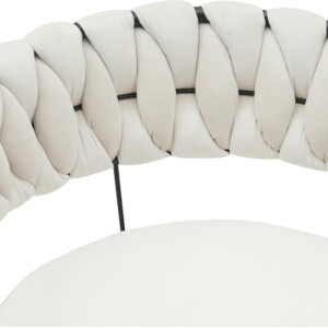 Πολυθρόνα Alkia pakoworld σε κρεμ βελούδο με πόδι μαύρο μέταλλο 60x57x68εκ-360-000004