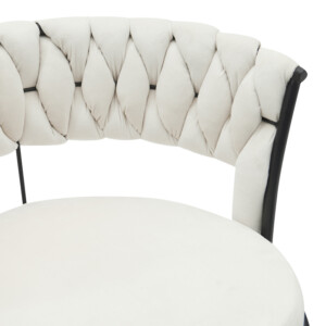 Σκαμπό μπαρ Alkia pakoworld περιστρεφόμενο σε μπεζ βελούδο με μαύρα πόδια μέταλλο 58x55x90εκ-360-000006