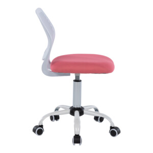 Καρέκλα γραφείου παιδική Kador pakoworld με ύφασμα mesh σε ροζ-λευκή απόχρωση 52x52x72-84εκ-360-000015