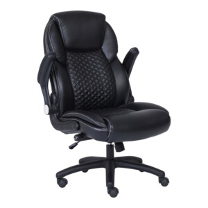 Καρέκλα γραφείου διευθυντή Desain pakoworld pu σε μαύρη απόχρωση 74x73x108-116εκ-360-000022