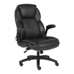 Καρέκλα γραφείου διευθυντή Desain pakoworld pu σε μαύρη απόχρωση 74x73x108-116εκ-360-000022