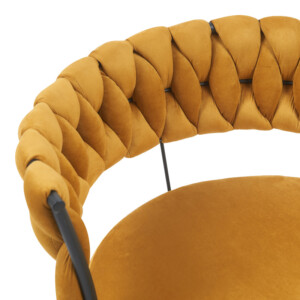 Πολυθρόνα Alkia pakoworld σε κίτρινο βελούδο με μαύρο πόδι μέταλλο 60x57x68εκ-360-000023