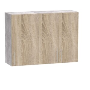 Σύνθεση κουζίνας Festa I pakoworld μελαμίνη σε sonoma απόχρωση και πάγκο σε ανοιχτό γκρι 100x60x85εκ-361-000009