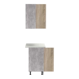 Σύνθεση κουζίνας Festa I pakoworld μελαμίνη σε sonoma απόχρωση και πάγκο σε ανοιχτό γκρι 100x60x85εκ-361-000009