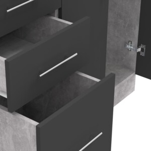 Σύνθεση κουζίνας Festa I pakoworld μελαμίνη σε ανθρακί και πάγκο σε sonoma απόχρωση 100x60x85εκ-361-000010