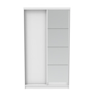 Ντουλάπα δίφυλλη συρόμενη με καθρέφτη Korredor pakoworld σε λευκή απόχρωση 120x60x220εκ-361-000048
