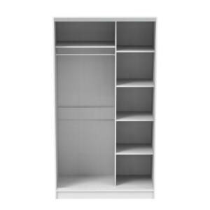 Ντουλάπα δίφυλλη συρόμενη με καθρέφτη Korredor pakoworld σε λευκή απόχρωση 120x60x220εκ-361-000048