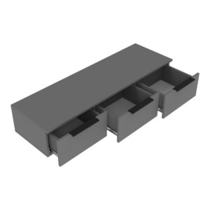 Κονσόλα με 3 συρτάρια Doha pakoworld σε ανθρακί απόχρωση 120x39x22cm-361-000076