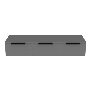 Κονσόλα με 3 συρτάρια Doha pakoworld σε ανθρακί απόχρωση 120x39x22cm-361-000076