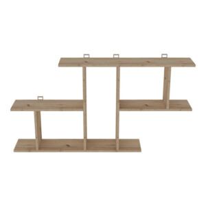 Ραφιέρα τοίχου Vertoura pakoworld σε oak απόχρωση 116x18.5x60cm-361-000087