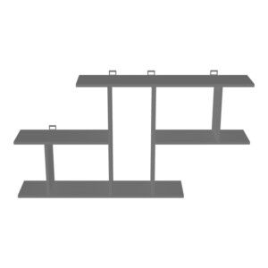 Ραφιέρα τοίχου Vertoura pakoworld σε ανθρακί απόχρωση 116x18.5x60cm-361-000088