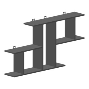 Ραφιέρα τοίχου Vertoura pakoworld σε ανθρακί απόχρωση 116x18.5x60cm-361-000088