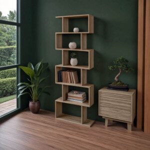 Βιβλιοθήκη Sezen pakoworld σε oak απόχρωση 70x24x191.5εκ-361-000091