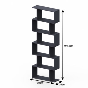 Βιβλιοθήκη Sezen pakoworld σε oak απόχρωση 70x24x191.5εκ-361-000091