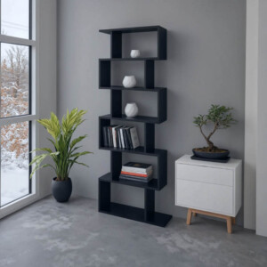 Βιβλιοθήκη Sezen pakoworld σε ανθρακί απόχρωση 70x24x191.5εκ-361-000092