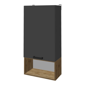 Σύνθετο σαλονιού  Poelfy pakoworld σε ανθρακί-oak απόχρωση 170x37.5x42εκ-361-000099