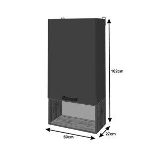 Σύνθετο σαλονιού  Poelfy pakoworld σε ανθρακί-oak απόχρωση 170x37.5x42εκ-361-000099