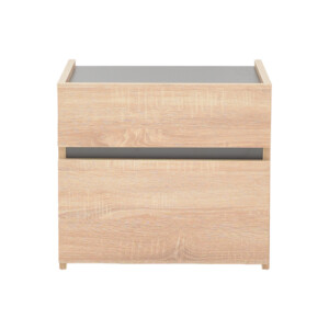 Κομοδίνο Comcie pakoworld σε φυσικό με γκρι απόχρωση 50x42x45.5εκ-362-000001