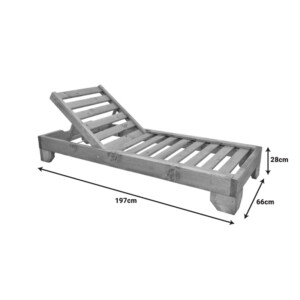 Ξαπλώστρα Zalka pakoworld L1 σε καρυδί απόχρωση 66x197x28εκ-363-000012