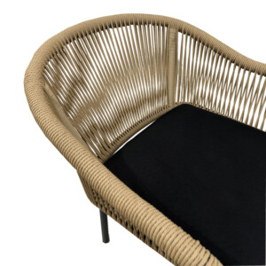 Πολυθρόνα αλουμινίου Legana pakoworld ανθρακί σκελετός--pe rattan σε φυσική απόχρωση 56x66x82εκ-364-000007