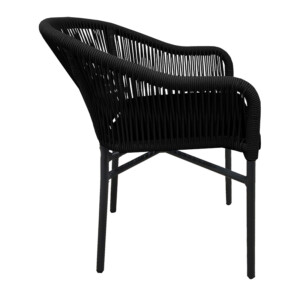 Πολυθρόνα αλουμινίου Legana pakoworld ανθρακί σκελετός- rattan 56x66x82εκ-364-000008