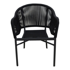 Πολυθρόνα αλουμινίου Legana pakoworld ανθρακί σκελετός- rattan 56x66x82εκ-364-000008