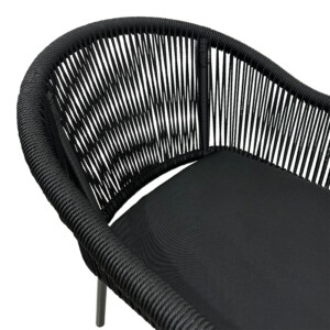 Πολυθρόνα αλουμινίου Legana pakoworld ανθρακί σκελετός- rattan 56x66x82εκ-364-000008