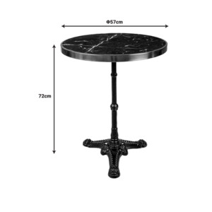 Τραπέζι μαρμάρινο Andeket pakoworld μαντέμι σε μαύρη-χρυσή απόχρωση  Φ57x72εκ-366-000008