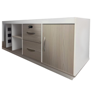 Γραφείο εργασίας επαγγελματικό αναστρέψιμο Armadi pakoworld γωνιακό σε sonoma-λευκή απόχρωση 200x90x75εκ-367-000003