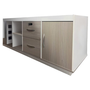 Γραφείο εργασίας επαγγελματικό αναστρέψιμο Armadi pakoworld γωνιακό σε sonoma-λευκή απόχρωση 200x90x75εκ-367-000003