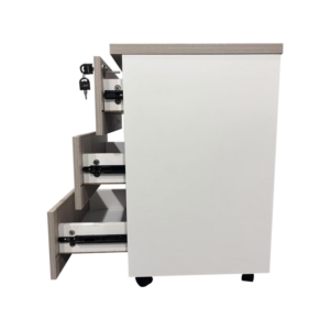 Συρταριέρα γραφείου τροχήλατη Armadi pakoworld σε sonoma-λευκή απόχρωση 40x40x55εκ-367-000016