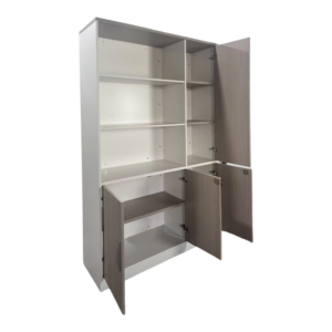 Βιβλιοθήκη γραφείου Armadi pakoworld σε sonoma-λευκή απόχρωση 120x40x200εκ-367-000017