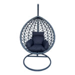 Κούνια φωλιά με βάση Lyere pakoworld μέταλλο γκρι-pe rattan σε γκρι απόχρωση 120x108x195εκ-368-000002