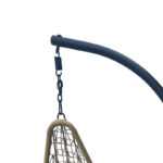 Κούνια φωλιά με βάση Soleil pakoworld μέταλλο μαύρο- pe rattan φυσικό με μαύρο μαξιλάρι 120x95x195εκ-368-000009