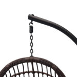 Κούνια φωλιά με βάση Cungo pakoworld μέταλλο καφέ- pe rattan καφέ με μπεζ μαξιλάρι 125x105x195εκ-368-000011