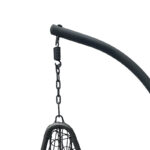 Κούνια φωλιά με βάση Soleil pakoworld μέταλλο ανθρακί- pe rattan ανθρακί με γκρι μαξιλάρι 120x95x195εκ-368-000012