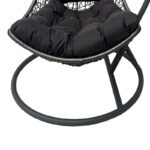 Κούνια φωλιά με βάση Soleil pakoworld μέταλλο ανθρακί- pe rattan ανθρακί με γκρι μαξιλάρι 120x95x195εκ-368-000012